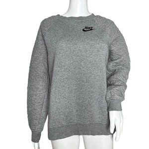 Nike Sportswear NSW Rally Crewneck Sweatshirt Women's Size M Gray Quilted